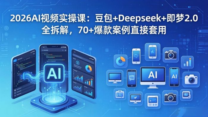 2026AI视频实操课：豆包+Deepseek+即梦2.0全拆解，70+爆款案例直接套用|小鸡网赚博客