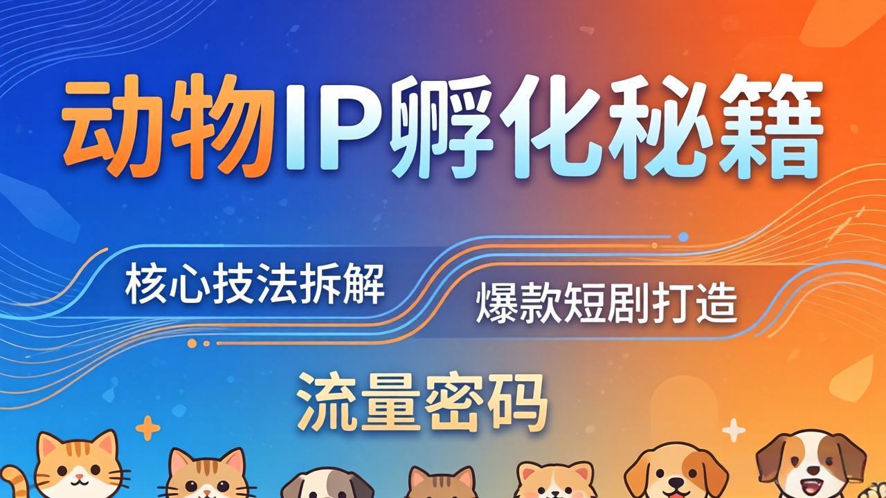 动物IP孵化全套秘籍，三大核心技法拆解，打造爆款萌宠短剧，轻松拿捏赛道流量密码|小鸡网赚博客