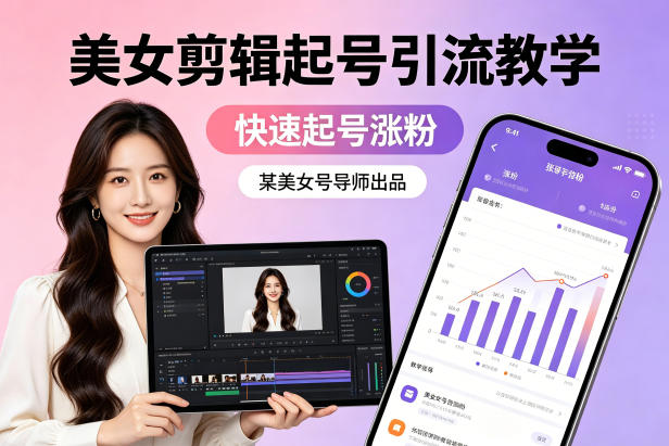 某美女号导师出品：美女剪辑起号引流教学，快速起号涨粉|小鸡网赚博客