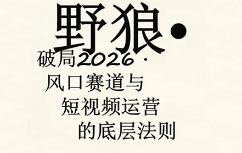 野狼团队·多平台实操运营课，覆盖AI口播、服装、好物、漫剪等热门玩法(更新4月29日)|小鸡网赚博客