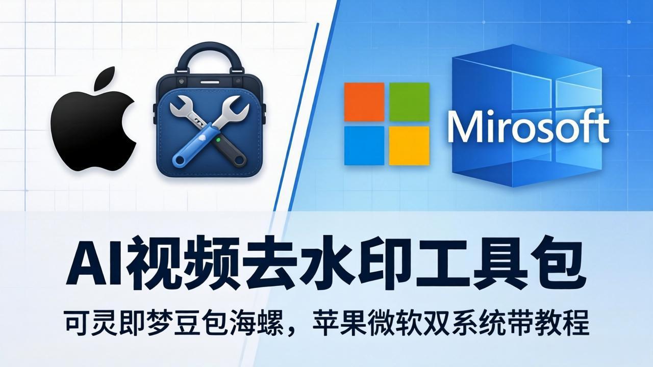 AI视频去水印工具包：可灵即梦豆包海螺，苹果微软双系统带教程|小鸡网赚博客