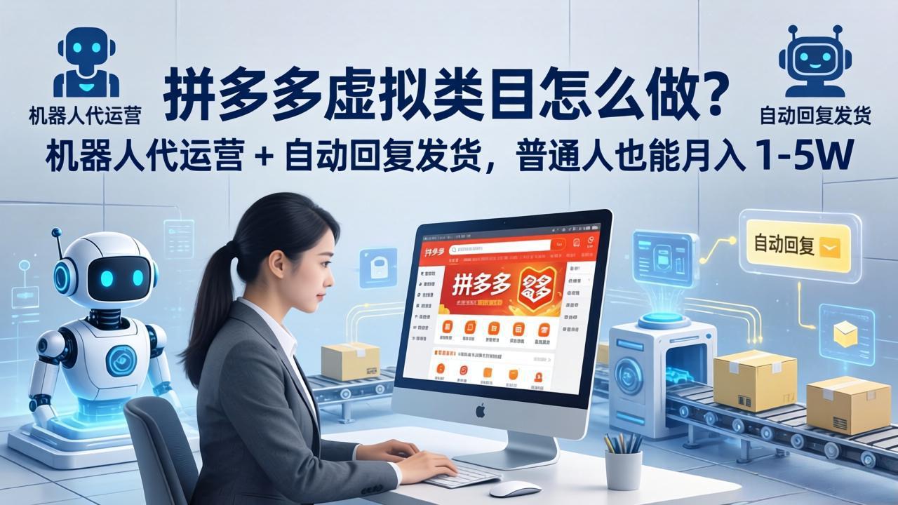 拼多多虚拟类目怎么做？机器人代运营 + 自动回复发货，普通人也能月入 1-5W|小鸡网赚博客