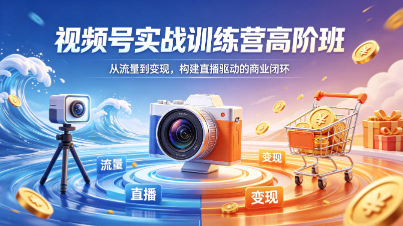视频号实战训练营高阶班，从流量到变现，构建直播驱动的商业闭环(26年4月)|小鸡网赚博客