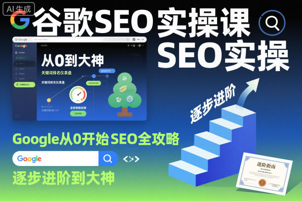 谷歌SEO实操课，Google从0开始SEO全攻略，逐步进阶到大神(更新26年)|小鸡网赚博客
