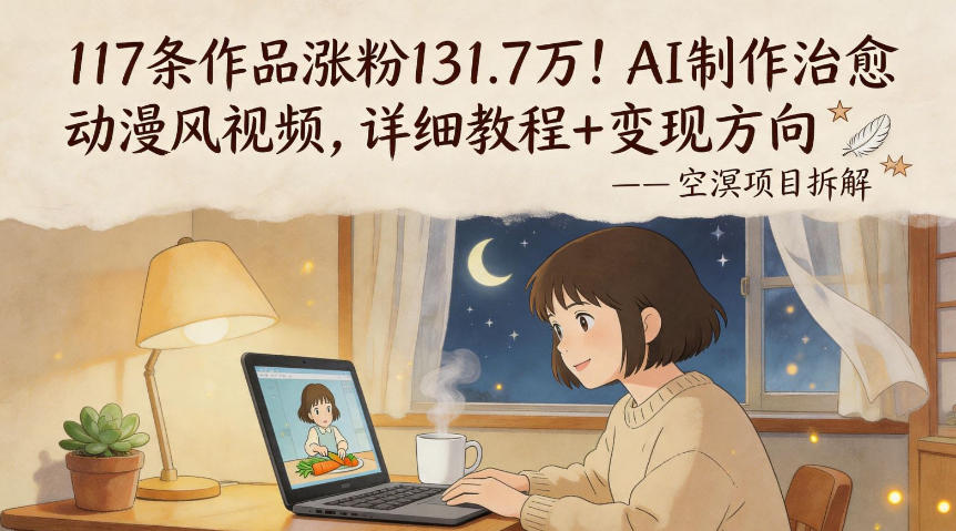 117条作品涨粉131.7W！AI制作治愈动漫风视频，详细教程+变现方向|小鸡网赚博客