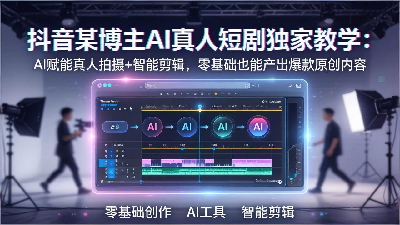 抖音某博主AI真人短剧独家教学：AI赋能真人拍摄+智能剪辑，零基础也能产出爆款原创内|小鸡网赚博客