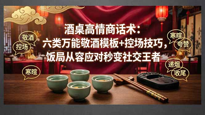 付费文章：酒桌高情商话术：六类万能敬酒模板+控场技巧，饭局从容应对秒变社交王者|小鸡网赚博客