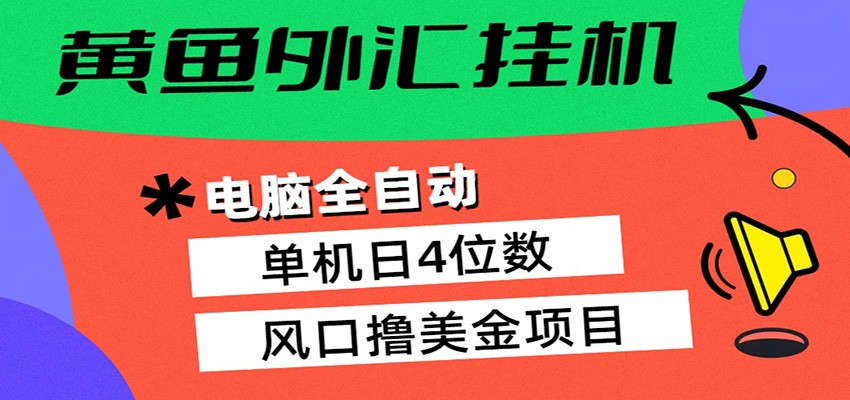 黄鱼外汇挂机：全自动赚美金、自动交易、风口项目|小鸡网赚博客