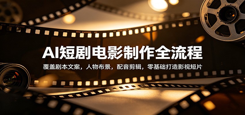 AI短剧电影制作全流程：覆盖剧本文案，人物布景，配音剪辑，零基础打造影视短片|小鸡网赚博客