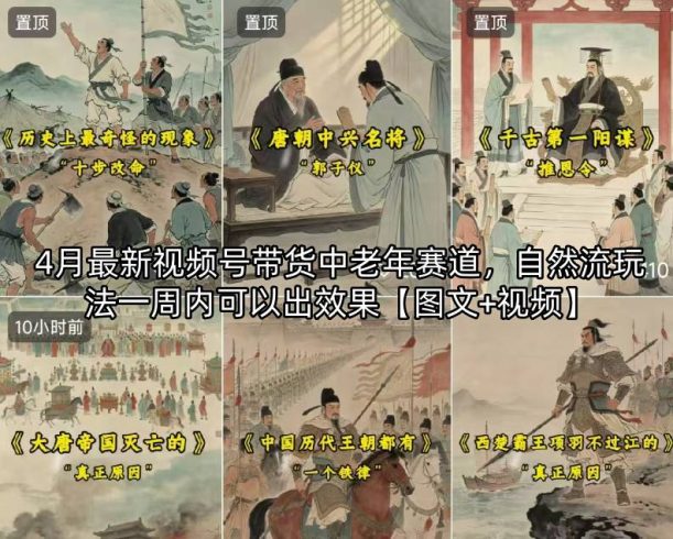 4月最新视频号带货中老年赛道，自然流玩法一周内可以出效果【图文+视频】|小鸡网赚博客