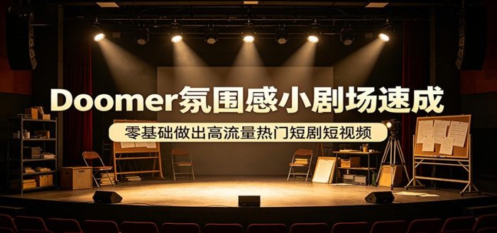 Doomer氛围感小剧场速成，零基础做出高流量热门短剧短视频|小鸡网赚博客