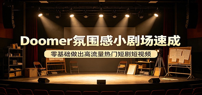 Doomer氛围感小剧场速成，零基础做出高流量热门短剧短视频|小鸡网赚博客