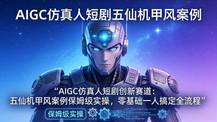 AIGC仿真人短剧创新赛道:五仙机甲风案例保姆级实操,零基础一人搞定全流程|小鸡网赚博客