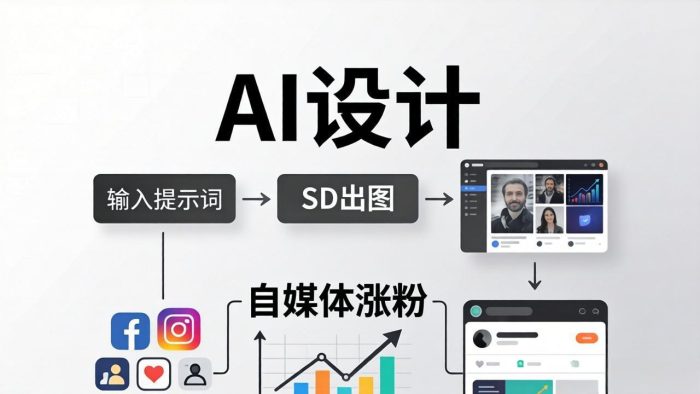 人人都是AI设计师：SD出图+自媒体涨粉一站教学，告别图文素材焦虑，AI设计让你轻松避开内卷|小鸡网赚博客