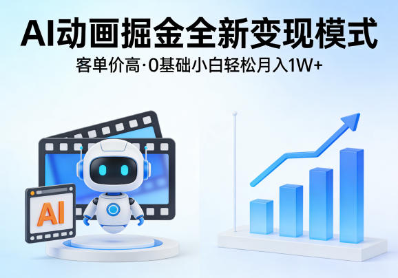 AI动画掘金全新变现模式，客单价高，0基础小白也能轻松月入1W+|小鸡网赚博客