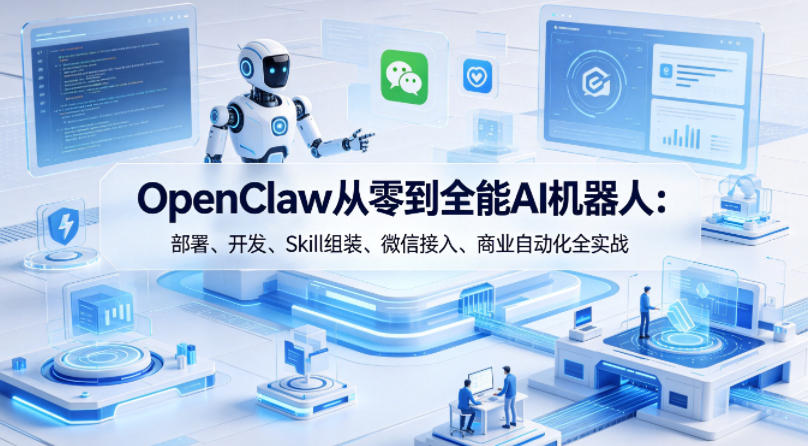 OpenClaw从零到全能AI机器人：部署、开发、Skill组装、微信接入、商业自动化全实战|小鸡网赚博客