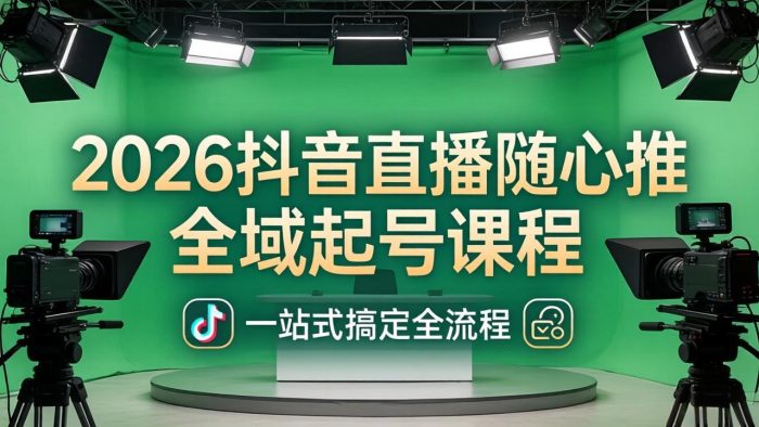 2026抖音直播随心推全域起号课程：一站式搞定直播起号、稳号、放量全流程(更新4月|小鸡网赚博客