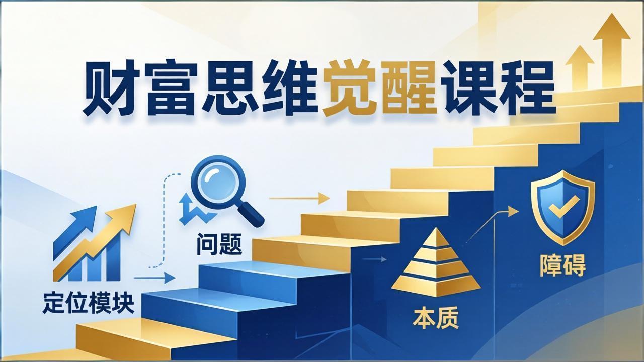 财富思维觉醒第十期：3天大课四大模块，精准定位问题看清本质，扫清人生障碍|小鸡网赚博客