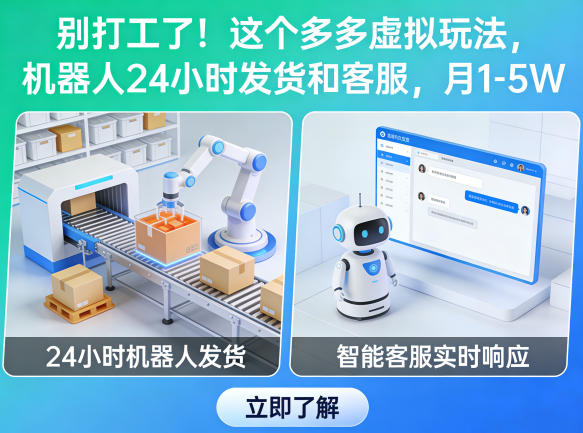 别打工了！这个多多虚拟玩法，机器人24小时发货和客服，月1-5W【揭秘】|小鸡网赚博客