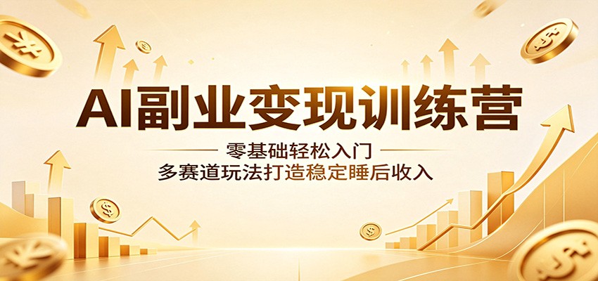 AI副业变现训练营：零基础轻松入门，多赛道玩法打造稳定睡后收入|小鸡网赚博客