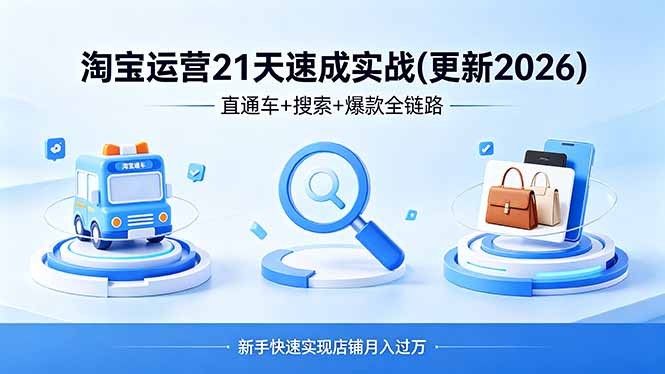 淘宝运营21天速成实战(更新4月|小鸡网赚博客