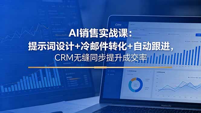 AI销售实战课：提示词设计+冷邮件转化+自动跟进，CRM无缝同步提升成交率|小鸡网赚博客