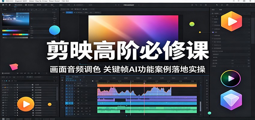 剪映高阶必修课：画面音频调色，关键帧AI功能案例落地实操|小鸡网赚博客