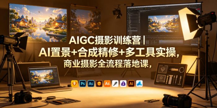 AIGC摄影训练营｜AI置景+合成精修+多工具实操，商业摄影全流程落地课|小鸡网赚博客