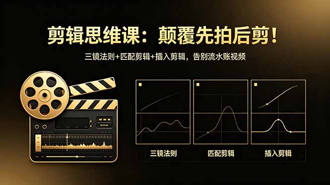剪辑思维课：颠覆先拍后剪！三镜法则+匹配剪辑+插入剪辑，告别流水账视频|小鸡网赚博客