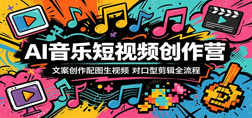 AI音乐短视频创作营：文案创作配图生视频，对口型剪辑全流程|小鸡网赚博客