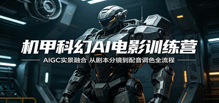 机甲科幻AI电影训练营：AIGC实景融合，从剧本分镜到配音调色全流程|小鸡网赚博客