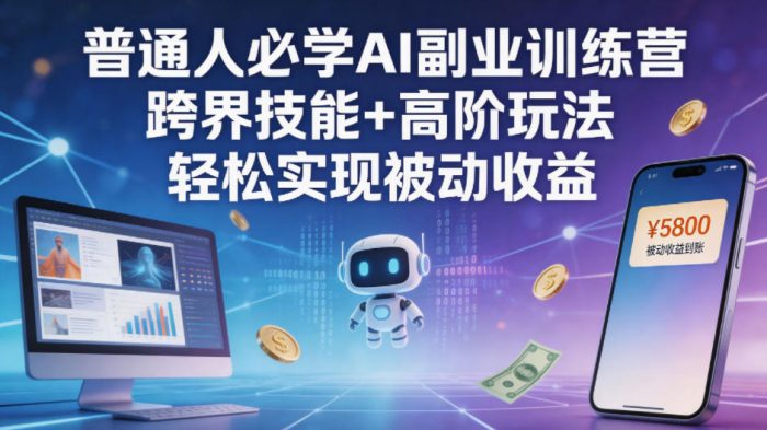 普通人必学AI副业训练营跨界技能+高阶玩法轻松实现被动收益|小鸡网赚博客