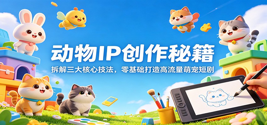 动物IP创作秘籍：拆解三大核心技法，零基础打造高流量萌宠短剧|小鸡网赚博客