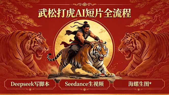 武松打虎AI短片全流程：Deepseek写脚本+Seedance生视频+海螺生图|小鸡网赚博客