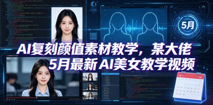 AI复刻颜值素材教学，某大佬5月最新AI美女教学视频，内含4月好物复刻教学|小鸡网赚博客