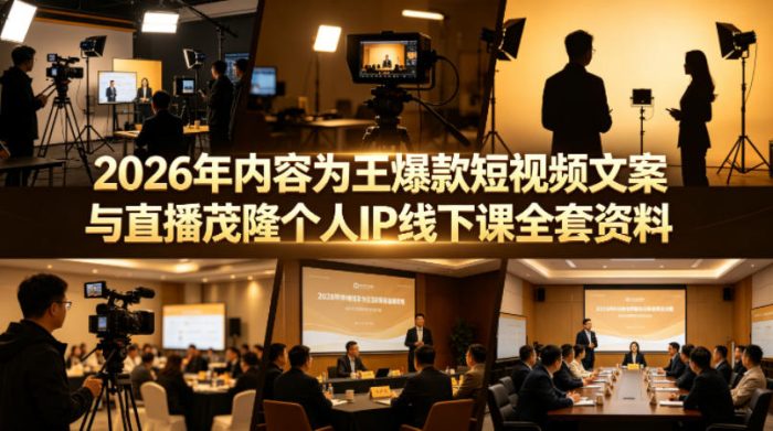 2026年内容为王爆款短视频文案与直播茂隆个人IP线下课全套资料(价值4980)|小鸡网赚博客