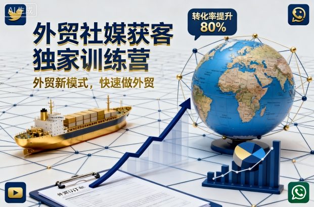 外贸社媒获客独家训练营，外贸新模式，快速做外贸(更新26年4月)|小鸡网赚博客