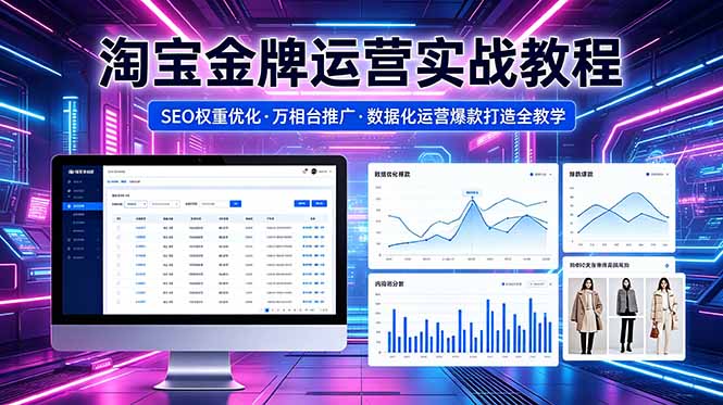 2026 淘宝金牌运营实战教程,SEO权重优化万相台推广,数据化运营爆款打造全教学