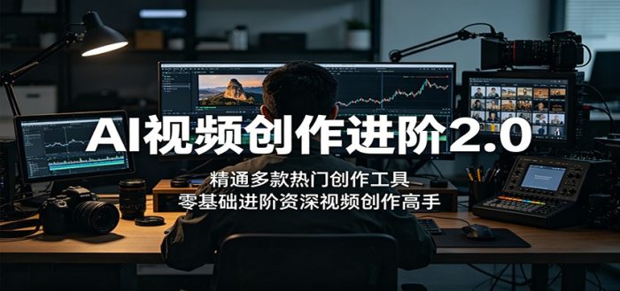 AI视频创作进阶2.0:精通多款热门创作工具,零基础进阶资深视频创作高手|小鸡网赚博客