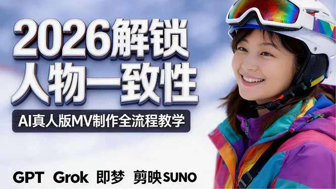 2026独创解锁人物一致性：AI真人版MV制作，不讲空话，不拼概念，全流程实操|小鸡网赚博客