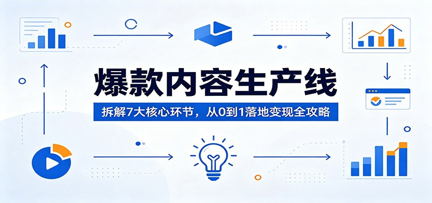 爆款内容生产线：拆解7大核心环节，从0到1落地变现全攻略|小鸡网赚博客
