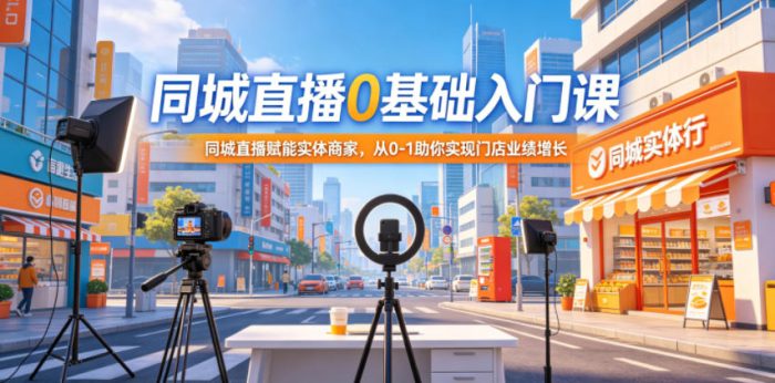 同城直播0基础入门课,同城直播赋能实体商家,从0-1助你实现门店业绩增长|小鸡网赚博客