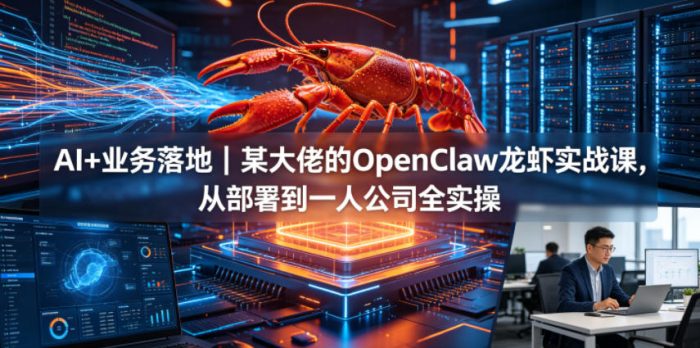 AI+业务落地｜某大佬的OpenClaw小龙虾实战课，从部署到一人公司全实操|小鸡网赚博客