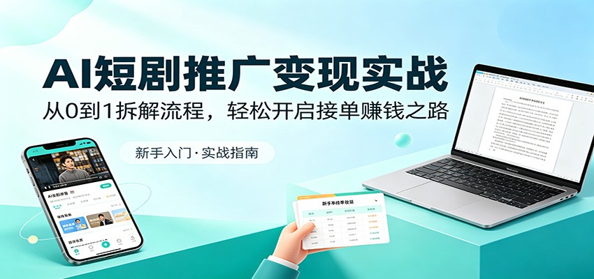 AI短剧推广变现实战：从0到1拆解流程，轻松开启接单赚钱之路|小鸡网赚博客