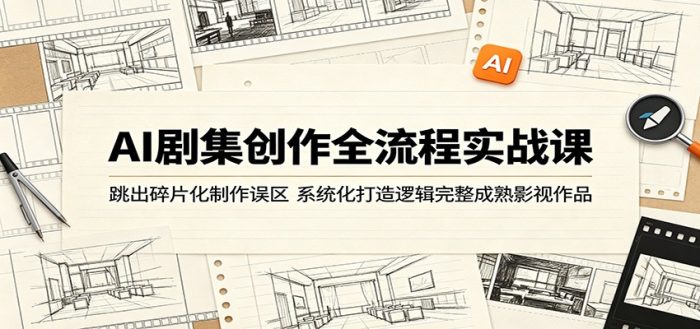 AI剧集创作全流程实战课:跳出碎片化制作误区,系统化打造逻辑完整成熟影视作品|小鸡网赚博客