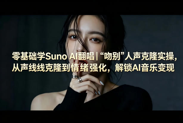零基础学Suno AI翻唱｜《吻别》人声克隆实操，从声线克隆到情绪强化，解锁AI音乐变现|小鸡网赚博客