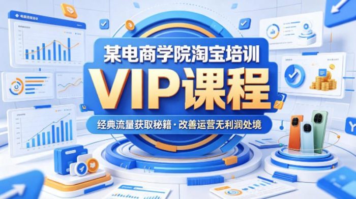 某电商学院淘宝培训VIP课程,各种经典有用的流量获取秘籍,改善运营产品没利润的处境(2026年5月)|小鸡网赚博客