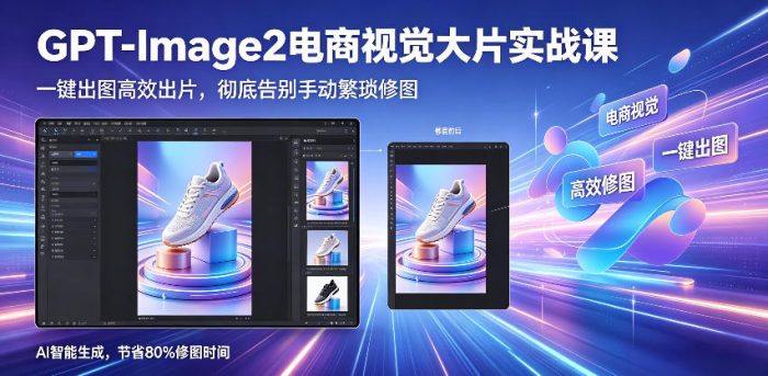 GPT-Image2电商视觉大片实战课，一键出图高效出片，彻底告别手动繁琐修图|小鸡网赚博客