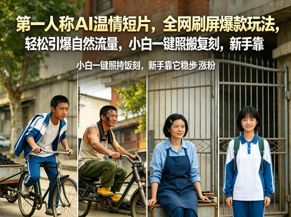 第一人称AI温情短片，全网刷屏爆款玩法，轻松引爆自然流量，小白一键照搬复刻，新手靠它稳步涨粉|小鸡网赚博客
