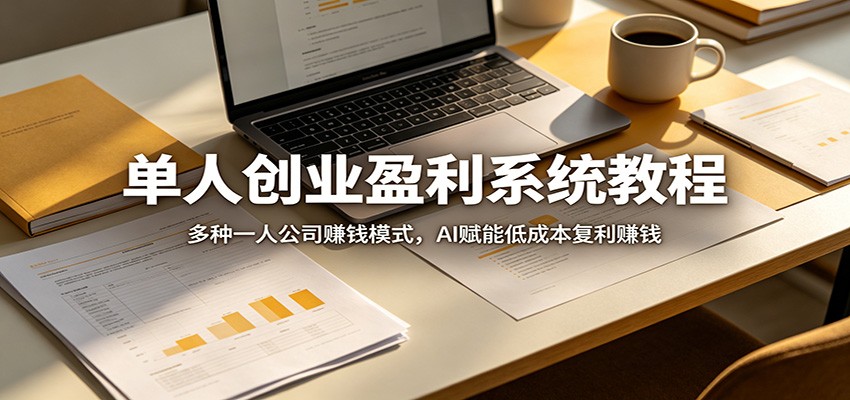 单人创业盈利系统教程：多种一人公司赚钱模式，AI赋能低成本复利赚钱|小鸡网赚博客